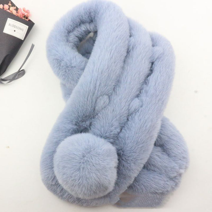 Rabbit Fur Scarf Female Winter Korean-Scarves & Wraps-Zishirts