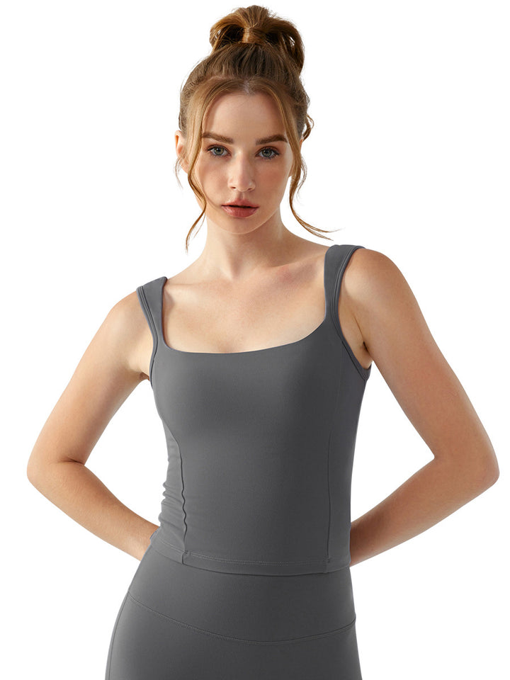 Yoga Vest With Chest Pad Sports Workout Sleeveless Top-Women's Outerwear 2023-Zishirts