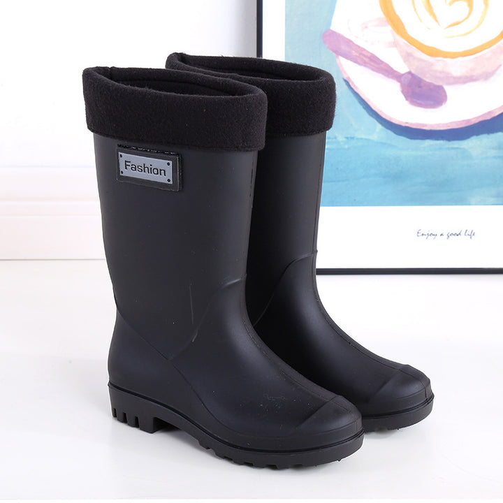 Thickened Detachable Cotton Water Boots For Warmth And Rain Boots-Womens Footwear-Zishirts