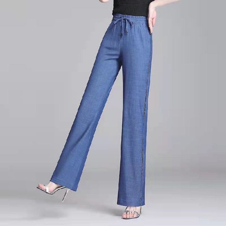 Thin High Waist Drooping Straight Loose Cropped Pants-Women's Outerwear 2023-Zishirts