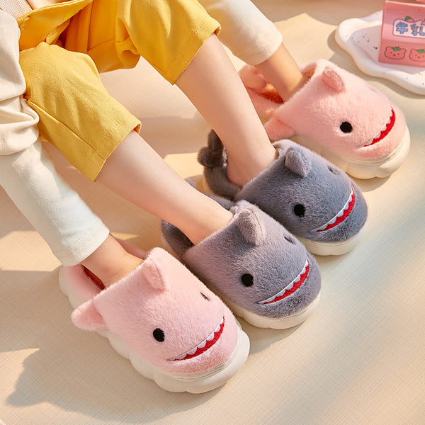 Children's Fashionable Simple And Cute Shark Cotton Slippers-Womens Footwear-Zishirts