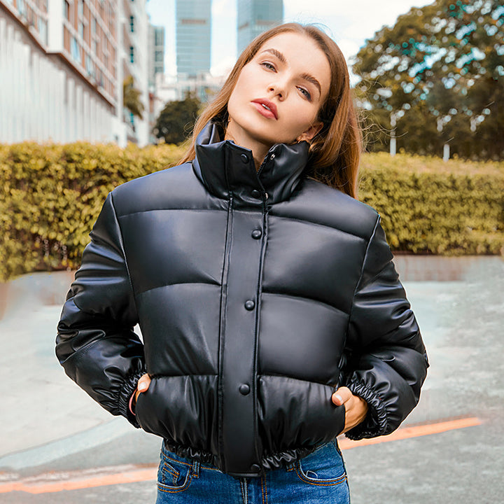 New Bread Coat Winter Warm Stand Collar Short Coat Y2K Cotton Jacket Womens Clothing-Jackets-Zishirts