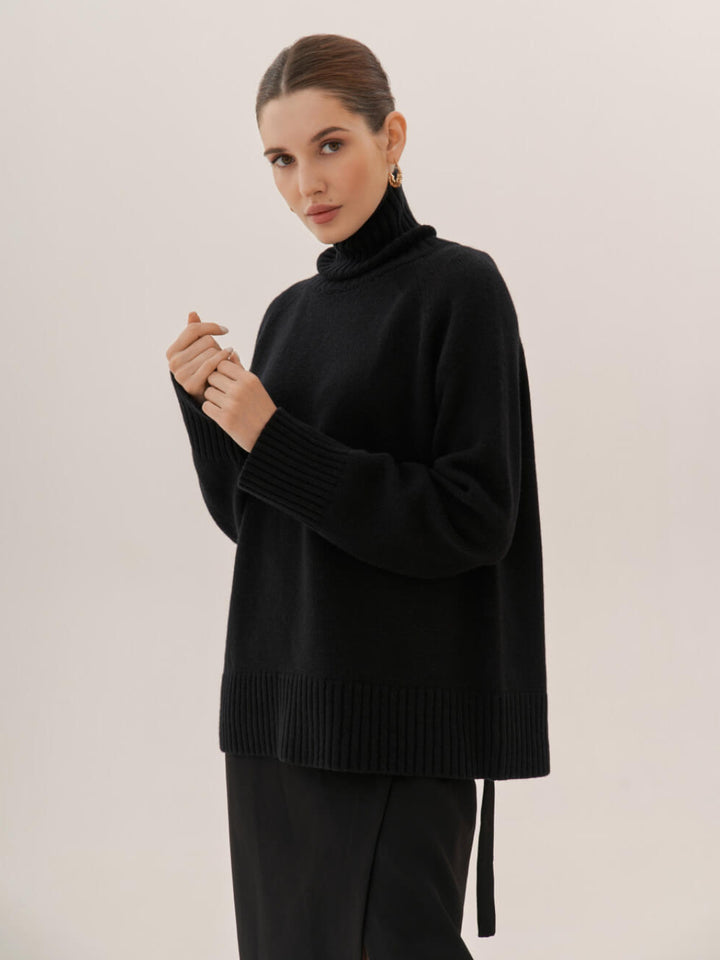 Elegant Commuter Versatile Solid Color Raglan Sleeve Sweater-Sweaters-Zishirts