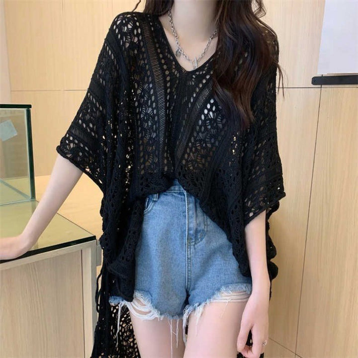 Summer Design Chic Loose Smock Top-Sweaters-Zishirts