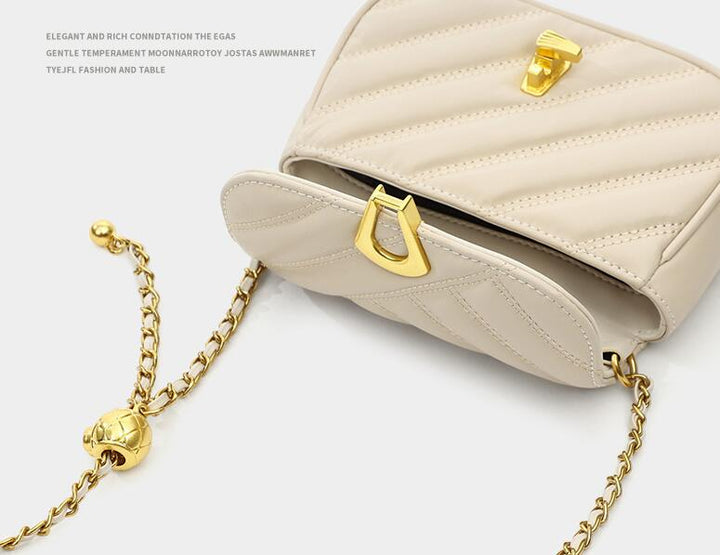 Summer Rhombus Chain Niche Advanced Texture Shoulder Messenger Bag-Women's Bags-Zishirts