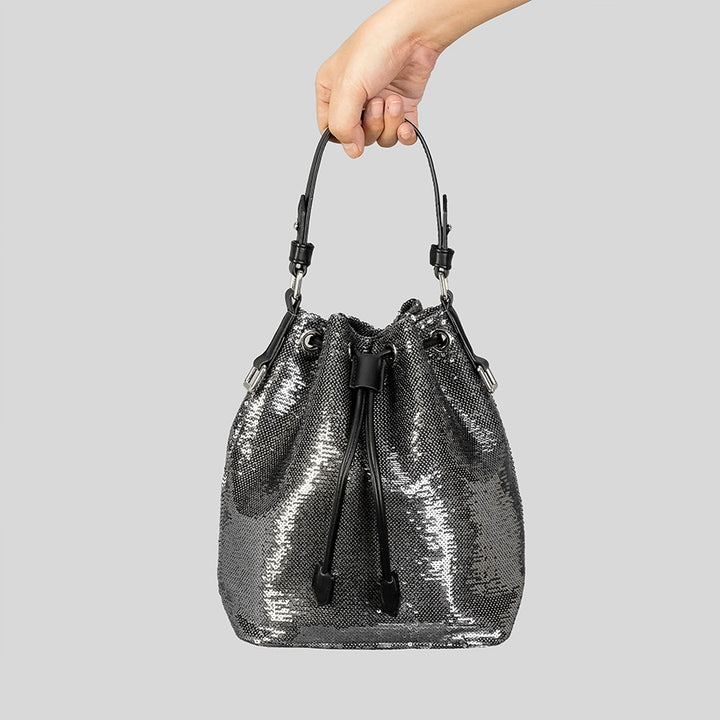 Bling Sequin Bucket Bag Women's Retro Elegant Sequins-Women's Bags-Zishirts