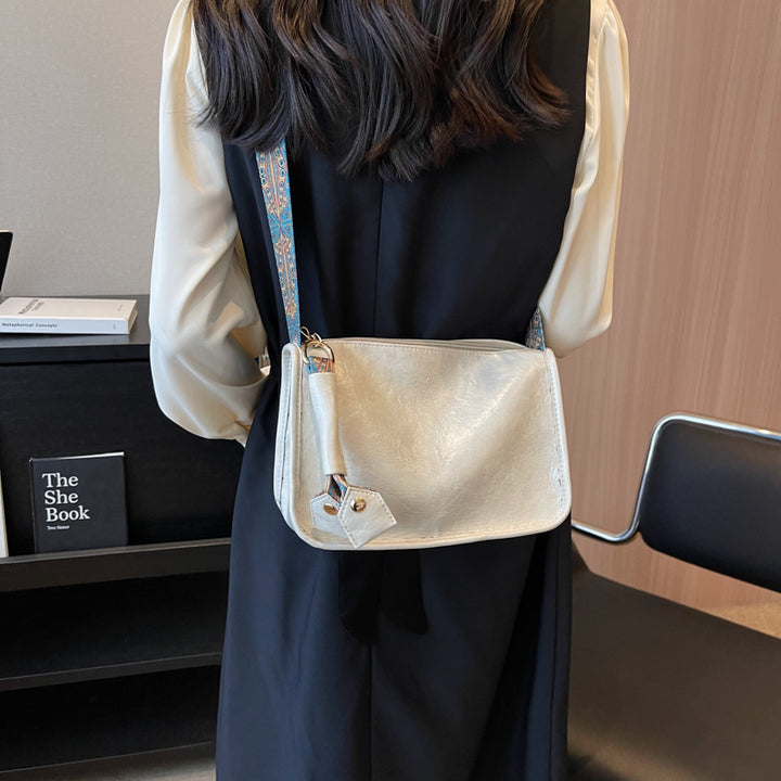 Casual Single Shoulder Solid Color Large Capacity Wide Shoulder Strap Bag-Women's Bags-Zishirts