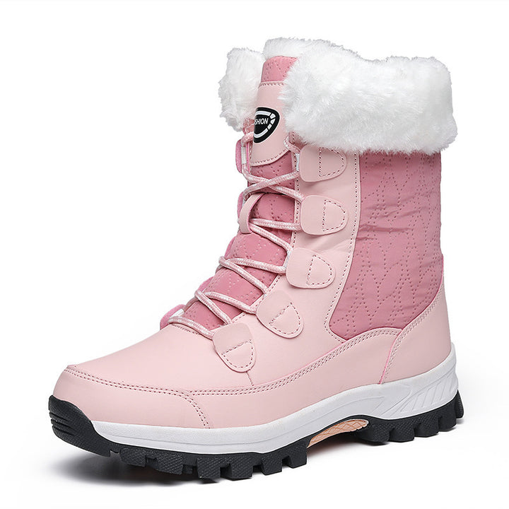 Waterproof Snow Boots Women's Mid-calf Front Zipper-0-Zishirts