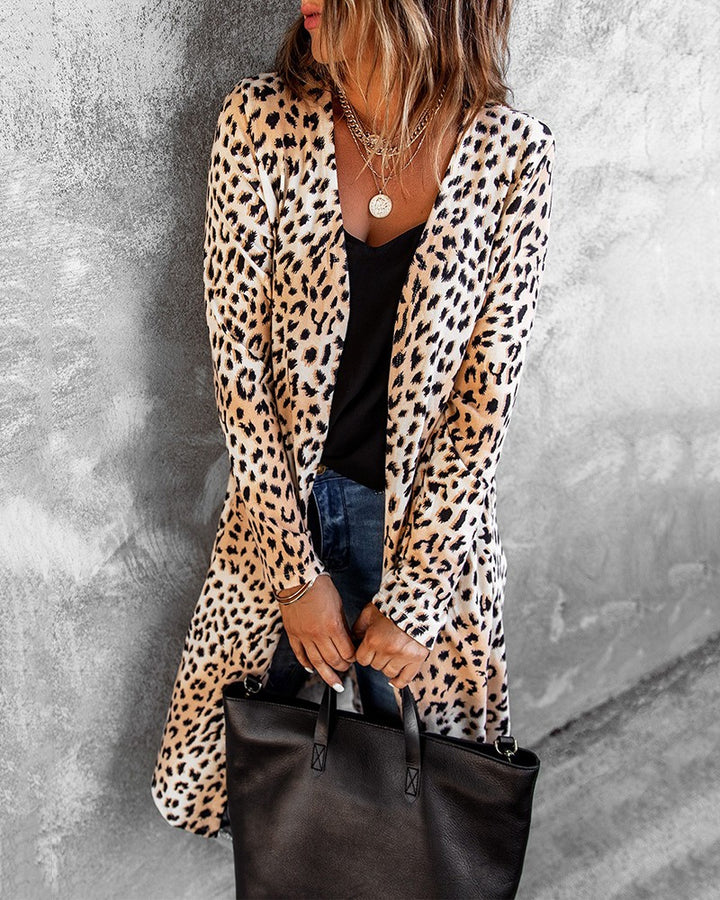 Long Sleeve Autumn And Winter Leopard Print Casual Cotton Jacket-Jackets-Zishirts