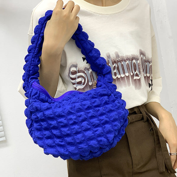 Women's Fashion Casual Solid Color Pleated Clouds Underarm Bag-Women's Bags-Zishirts