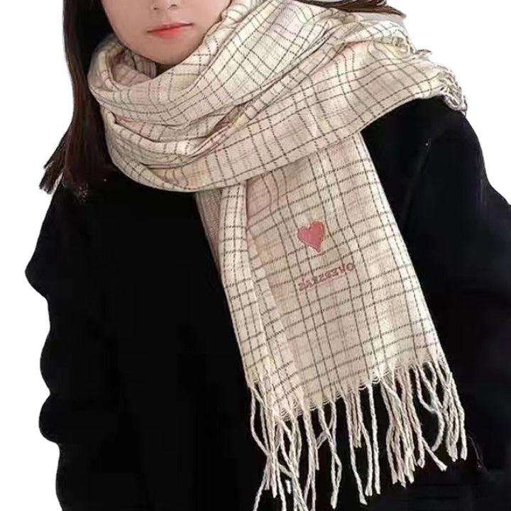 Women's Fashion Love Warm Faux Cashmere Shawl Scarf-Scarves & Wraps-Zishirts