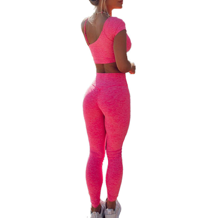Women's Asymmetric Bra Fitness Yoga Pants Two-piece Set-Suits & Sets-Zishirts