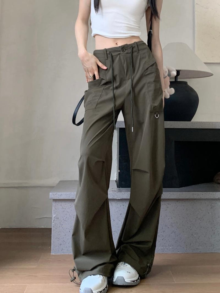 Retro Casual Quick-drying American Casual Working Pants Women-Suits & Sets-Zishirts