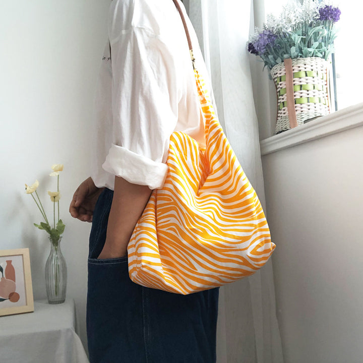 Retro Yellow Zebra Pattern Bag-Women's Bags-Zishirts