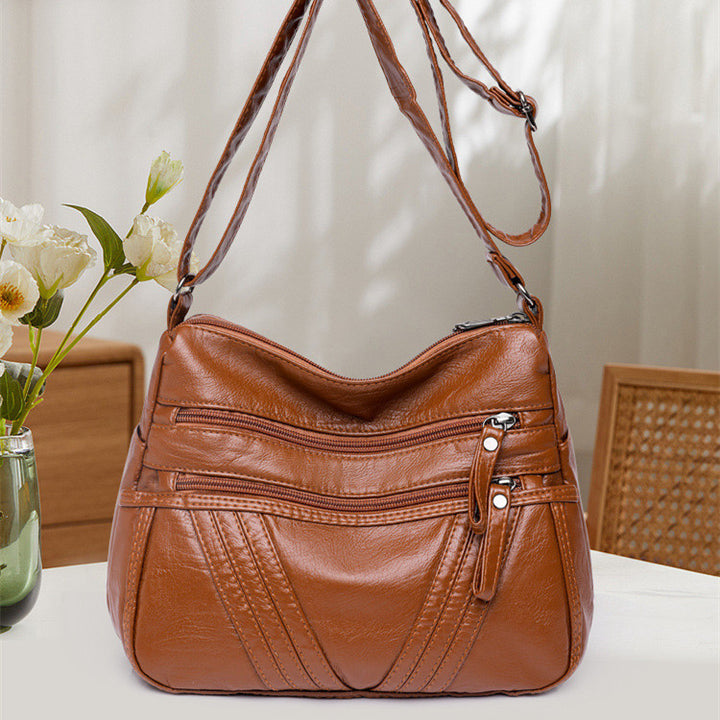 Women's Fashion Casual Crossbody Soft Leather Multi-pocket Shoulder Bag-Women's Bags-Zishirts