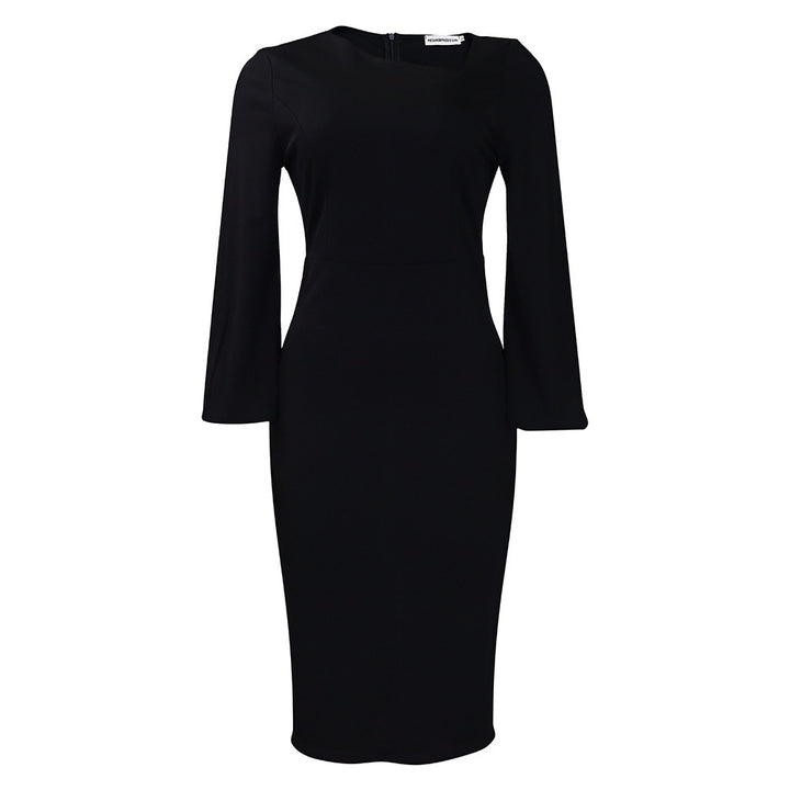 Women's Fashion Personality Diagonal Collar Temperament Dress-Lady Dresses-Zishirts