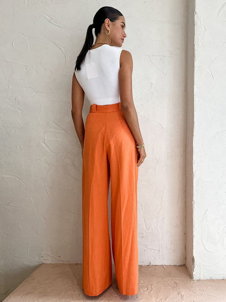 Women's Fashion Casual High Waist Wide Leg Pants-Suits & Sets-Zishirts