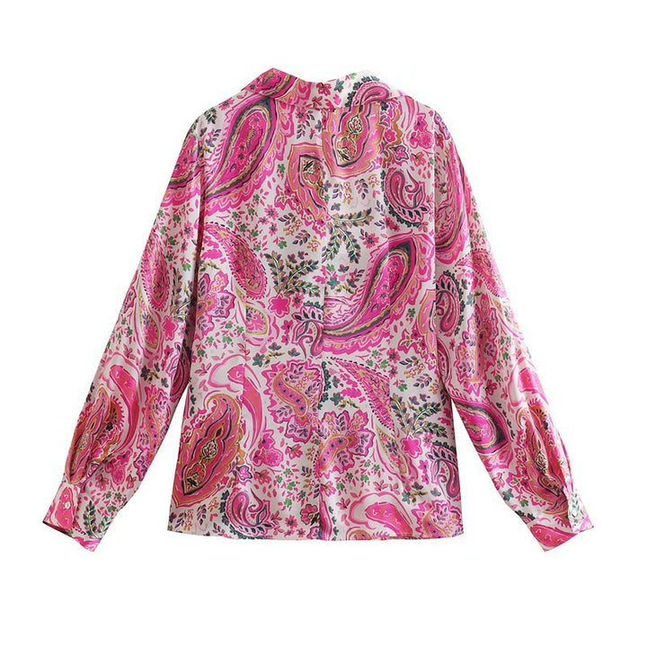 New Women's Retro Casual Printed Shirt Top-Womens 2024 March-Zishirts