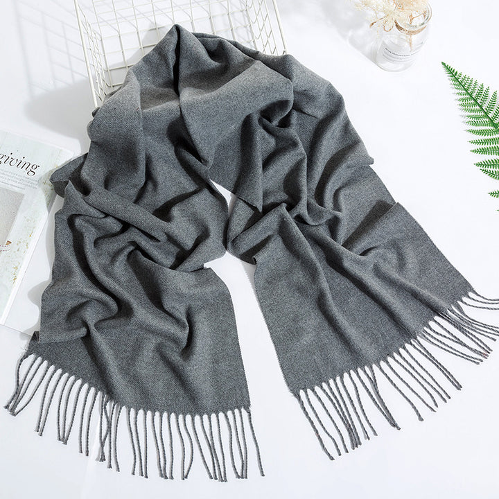 Men's And Women's Fashion Versatile Tassel Solid Color Scarf-Scarves & Wraps-Zishirts