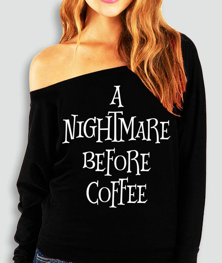 Halloween Printed Off-the-shoulder Off-neck European And American T-shirt-Blouses & Shirts-Zishirts