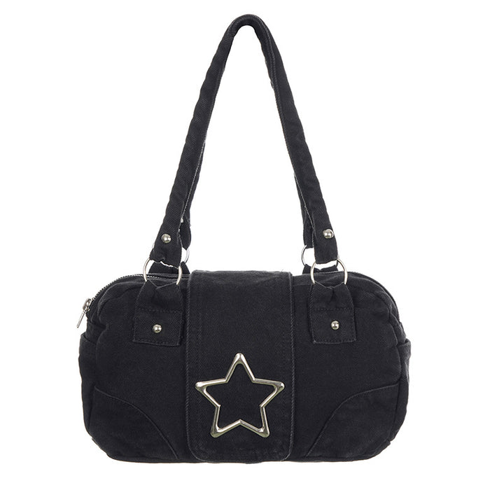 American Stylish Good Texture Retro Denim Handbag For Women-Women's Bags-Zishirts