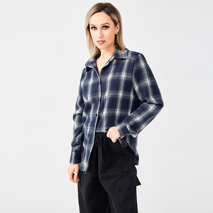 Stylish Plaid Shirt With Everything-Blouses & Shirts-Zishirts