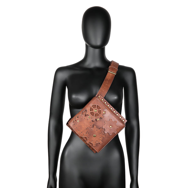 Retro Women's Bag Brown Gear Outdoor Mobile Phone Zero Waist Bag-Women's Bags-Zishirts