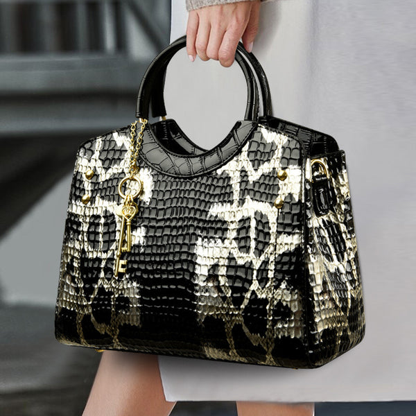 Retro Fashion Snakeskin Pattern Portable Big Bag-Women's Bags-Zishirts