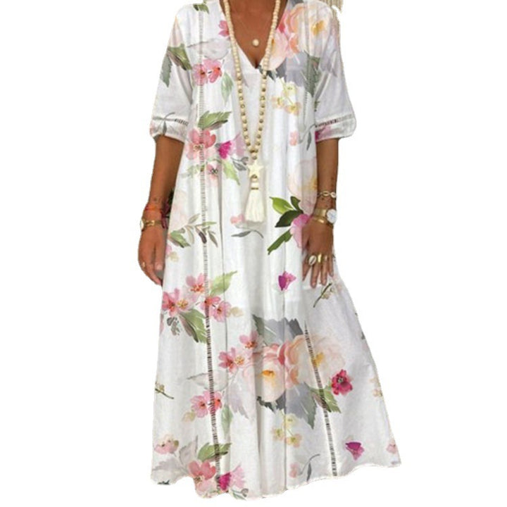 Summer Women's Long Printed Dress-Womens 2024 March-Zishirts