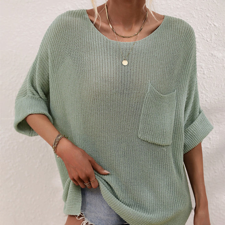 Cross Border Knitted Loose Solid Color Foreign Trade Fashion Pullover Women's Needle-Sweaters-Zishirts