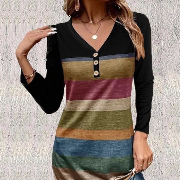 Women's Fashion Loose Striped Print Dress-Lady Dresses-Zishirts