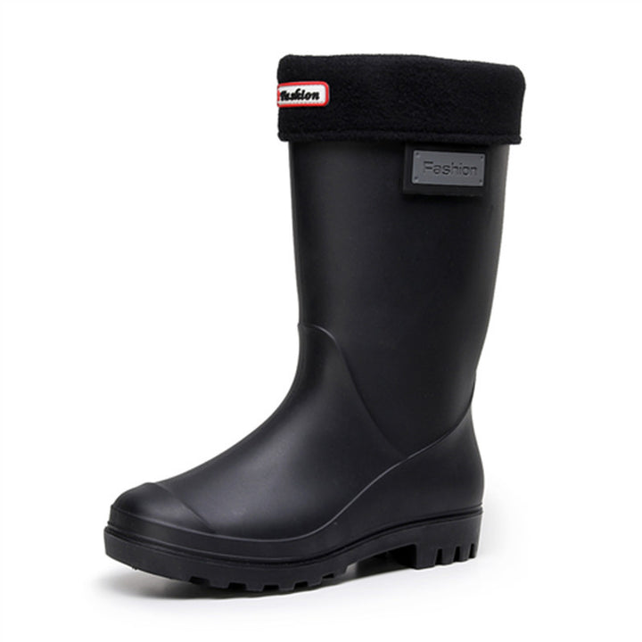 Thickened Detachable Cotton Water Boots For Warmth And Rain Boots-Womens Footwear-Zishirts