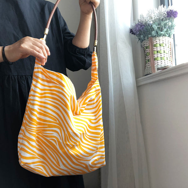 Retro Yellow Zebra Pattern Bag-Women's Bags-Zishirts