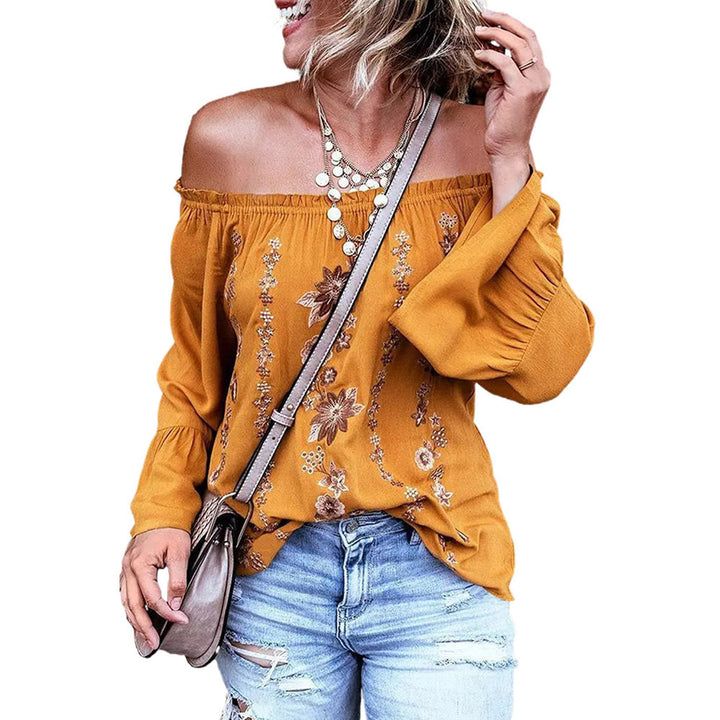 Spring And Autumn Floral Flounce Fashion Shirt-Blouses & Shirts-Zishirts