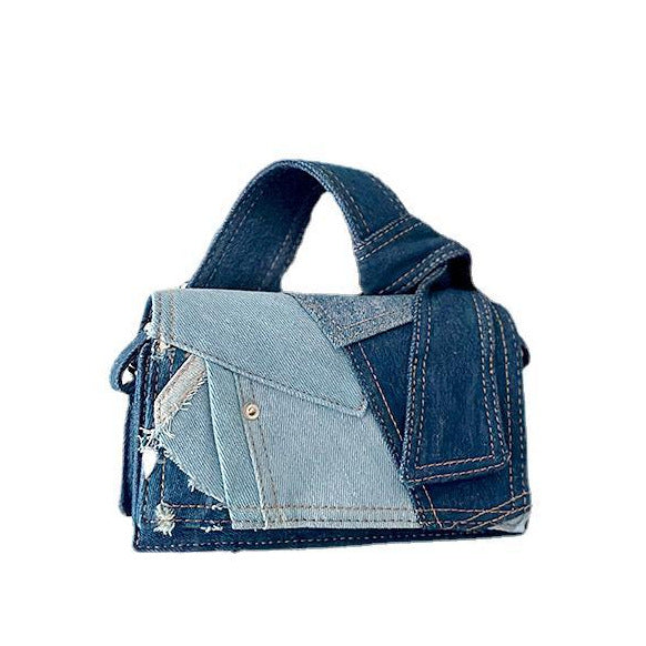 Denim Stitching Crossbody Bag Girls-Women's Bags-Zishirts