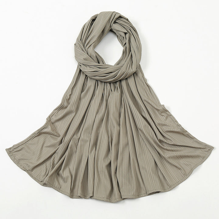 Women's Knitted Thread Cotton Striped Solid Color Scarf-Scarves & Wraps-Zishirts