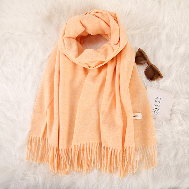 Women's Fashionable All-match Cashmere Tassel Double-sided Scarf-Scarves & Wraps-Zishirts