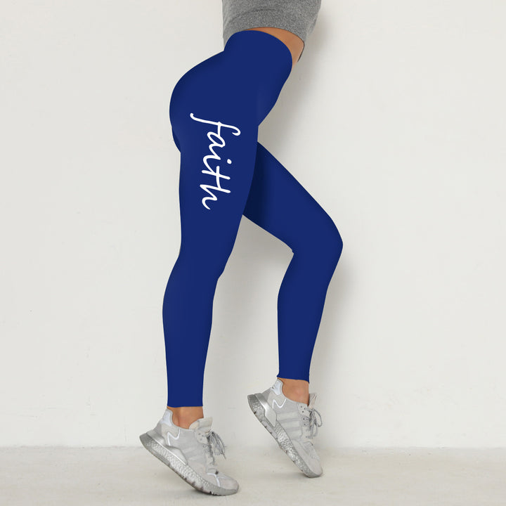 Waist Letter Printed Leggings Hip Lifting Stretch-Womens 2024 March-Zishirts