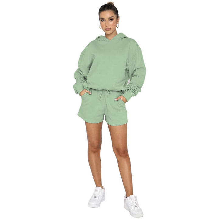 Solid Color Pullover Hooded Long Sleeves Sweater For Women-Women's Outerwear 2023-Zishirts