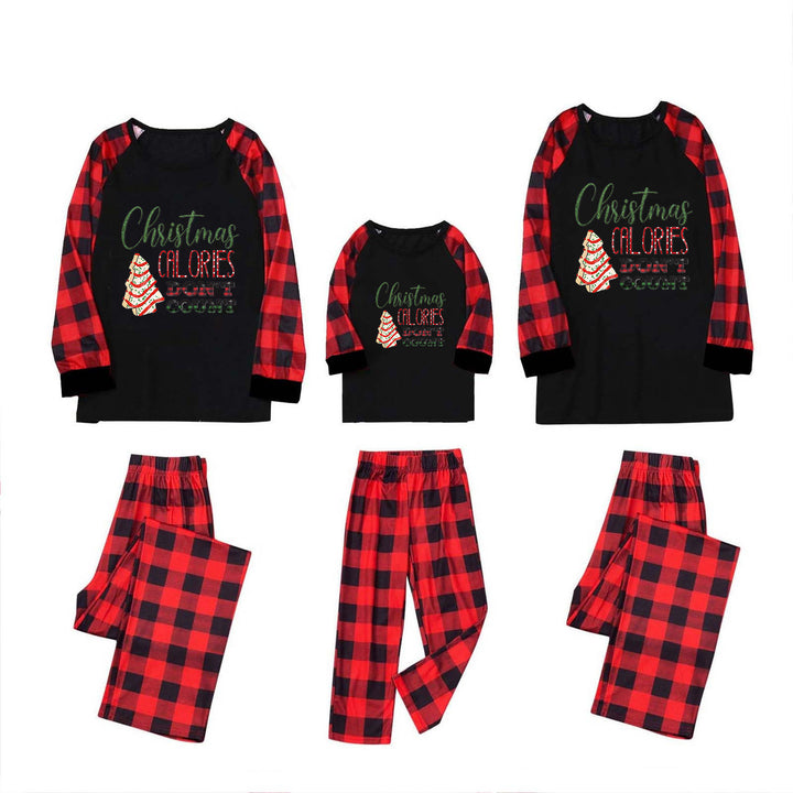 Two-piece Foreign Trade Christmas Printed Plaid Long-sleeved Pajamas-Women's Outerwear 2023-Zishirts