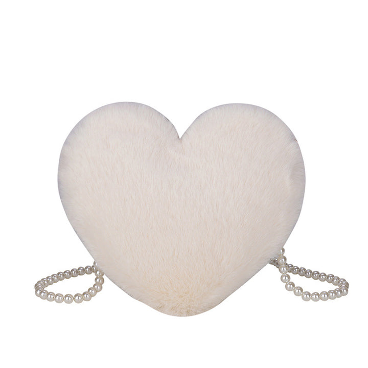 Women's Cute Fashion Furry Heart-shaped Chain Bag-Women's Bags-Zishirts