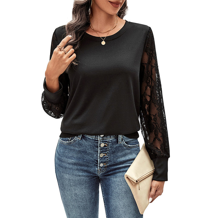 Women's Lace Long-sleeved Shirt-Blouses & Shirts-Zishirts