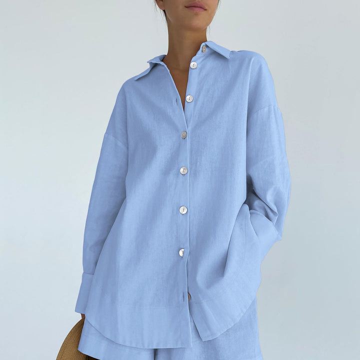 Women's Fashion Casual Simple Cotton Two-piece Set-Suits & Sets-Zishirts