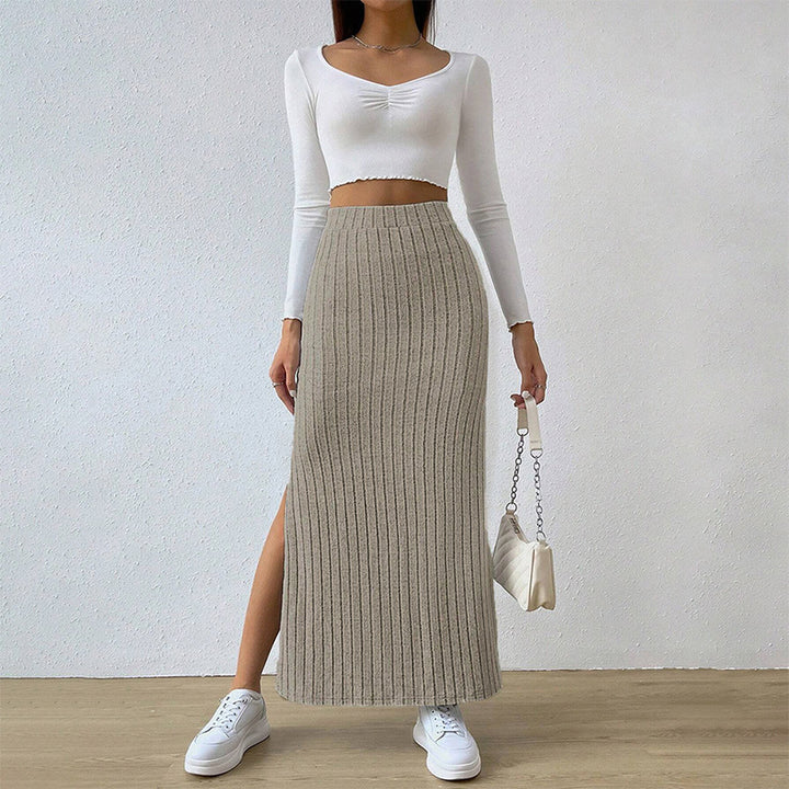 Slit Long Sheath Skirt Women's High Elastic-Women's Outerwear 2023-Zishirts