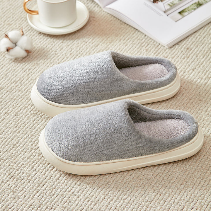 Fleece-lined Thickened Cotton Slippers Platform-Womens Footwear-Zishirts