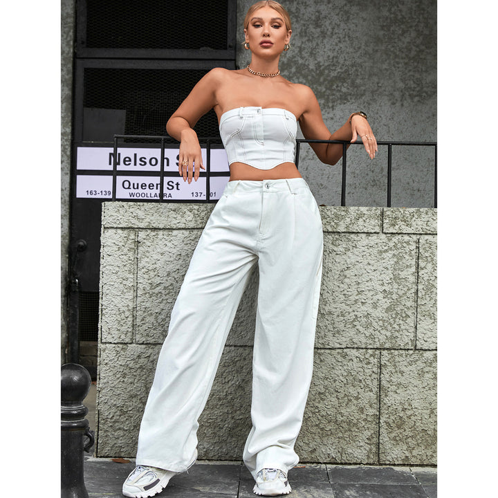 Women's Fashion Trendy High Waist Loose Denim Trousers-0-Zishirts