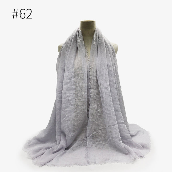 Monochrome Split Wrinkle Scarf Women's Toe Cap Shawl-Scarves & Wraps-Zishirts