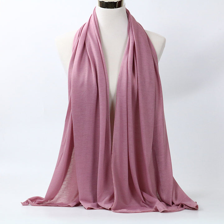 Women's Monochrome Mercerized Cotton Jersey Scarf-Scarves & Wraps-Zishirts