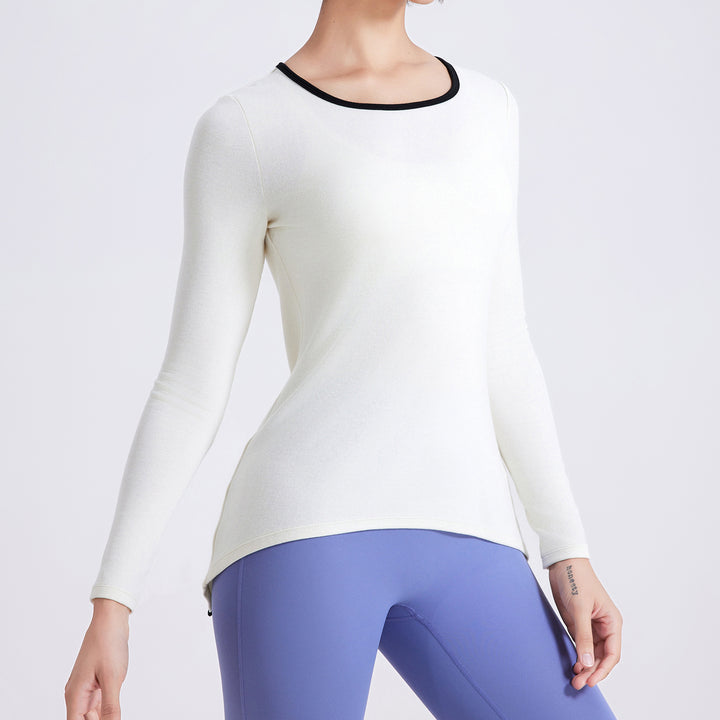 Color Matching Sanding Skin Yoga Clothes Long Sleeve-Women's Outerwear 2023-Zishirts