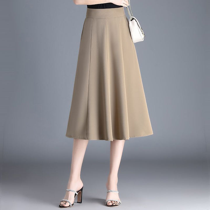 Mid-length Spring And Summer Thin Ice Silk Draping A- Line Small Umbrella Skirt For Women-Women's Outerwear 2023-Zishirts